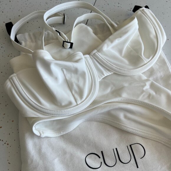 CUUP Swim Suit - Balconette top & Tap bottoms (WHITE) - Picture 4 of 8